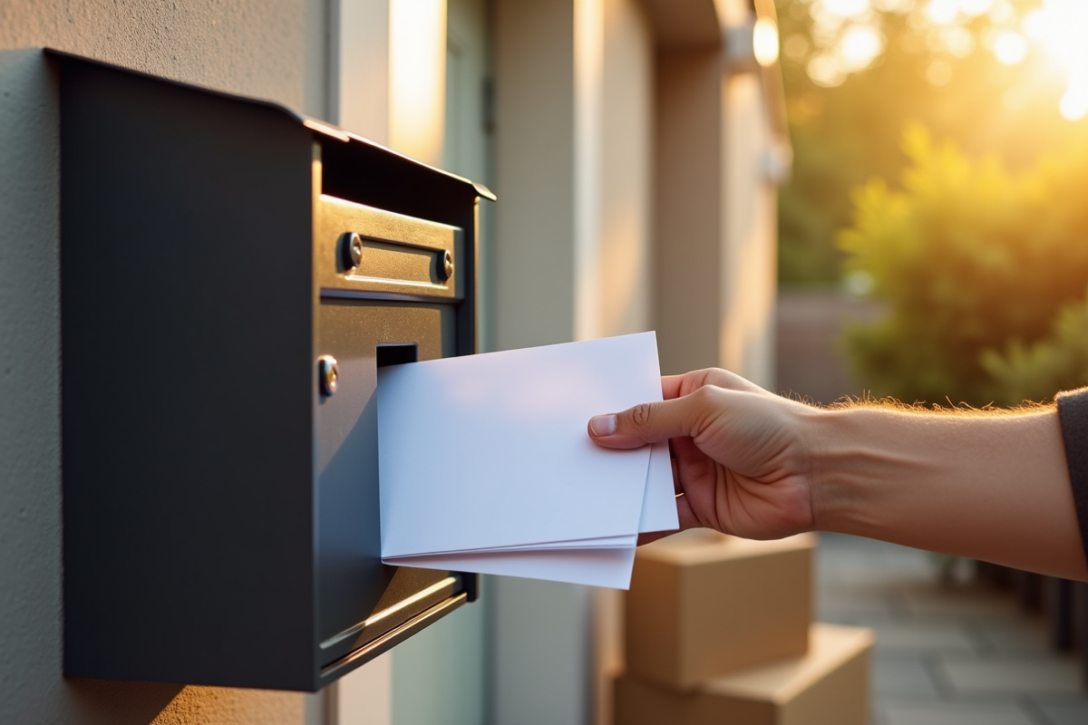 Main déposant des envelopes de changement d