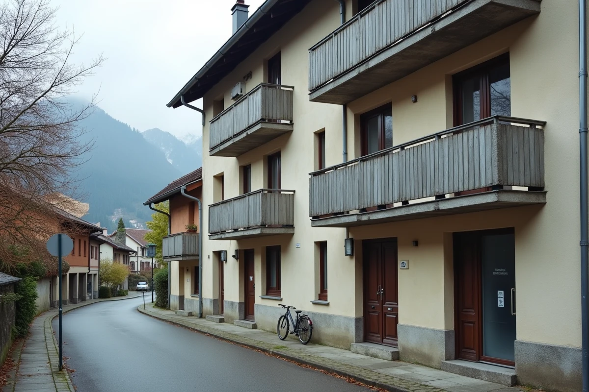 Immeuble de logements sociaux à Cluses dans les Alpes, résidence HLM gérée par Halpade accessible aux ménages modestes