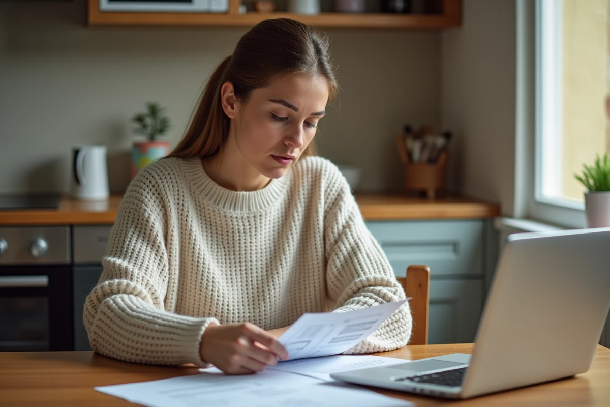 Locataire d'un appartement meublé consultant des documents fiscaux sur la taxe d'habitation en 2026